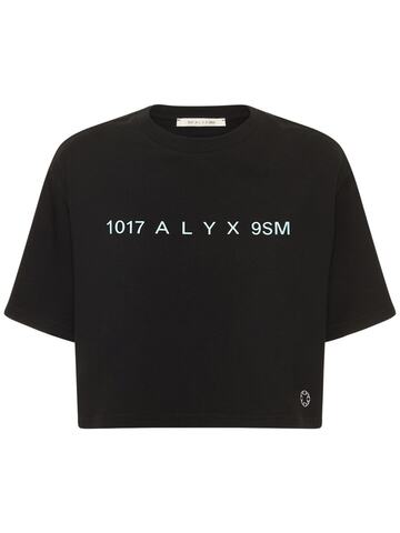1017 ALYX 9SM Logo Cropped Cotton Jersey T-shirt in black