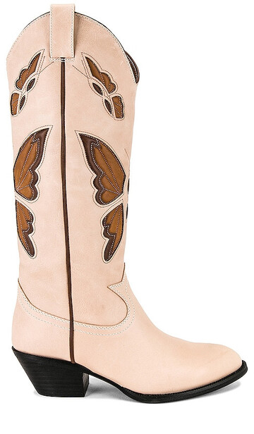 Jeffrey Campbell Fly Away Cowboy Boot in Beige in natural