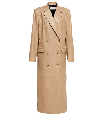 Magda Butrym Double-breasted leather coat in beige