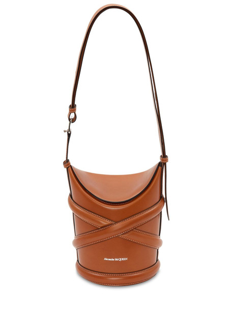 ALEXANDER MCQUEEN The Curve Small Leather Shoulder Bag in tan