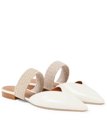 malone souliers maisie leather slippers in white