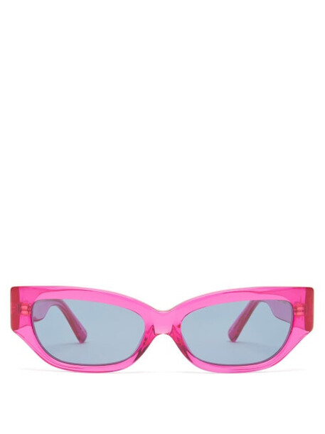 The Attico - X Linda Farrow Venessa Cat-eye Sunglasses - Womens - Bright Pink