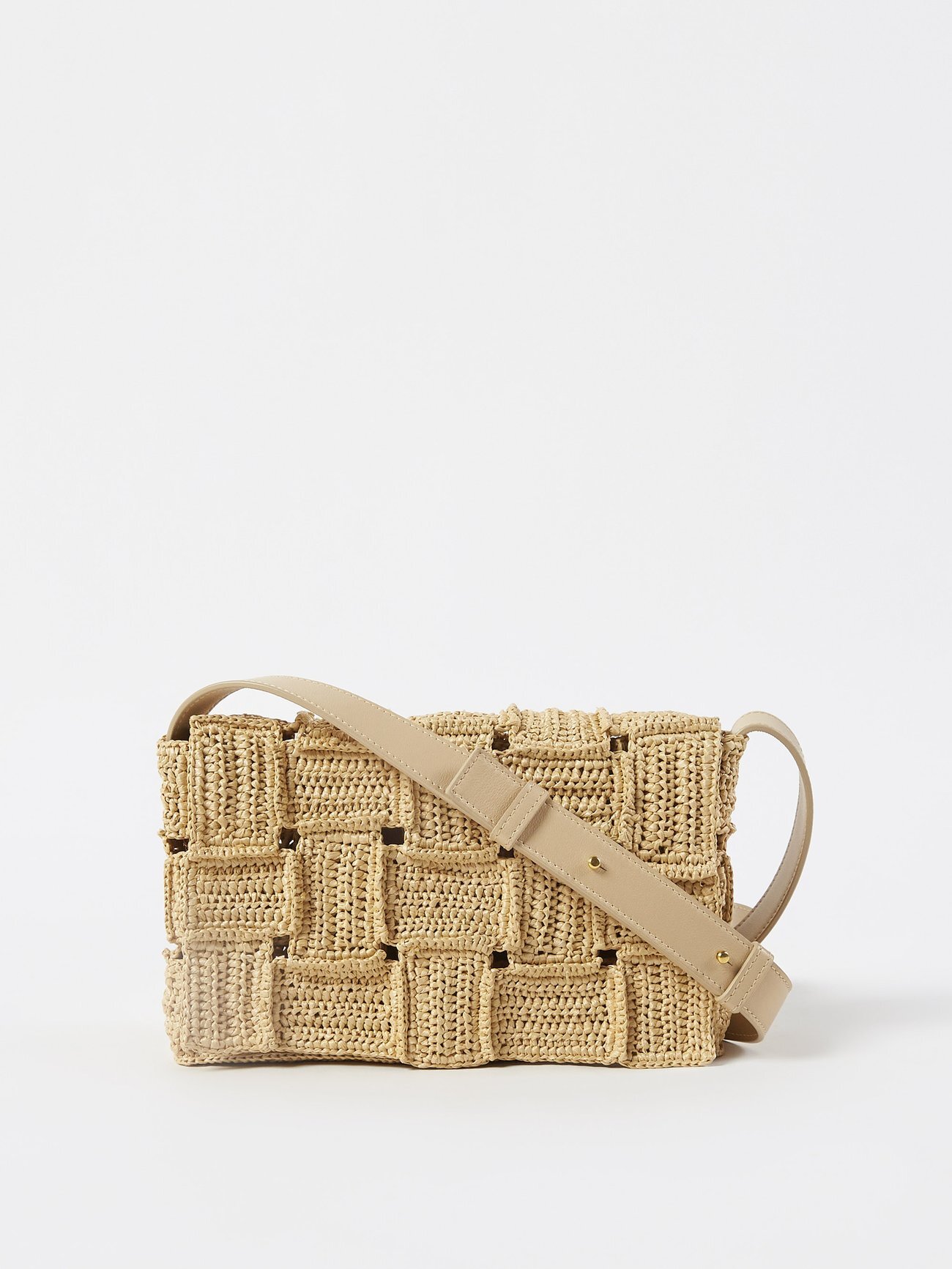 Bottega Veneta - Cassette Crocheted-raffia Shoulder Bag - Womens - Beige
