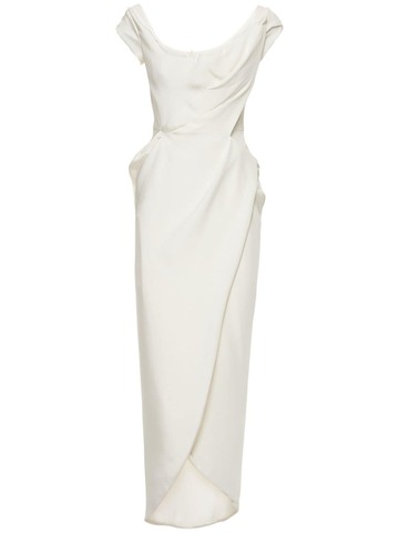 VIVIENNE WESTWOOD Dora Silk Cady Midi Wrap Dress in ivory
