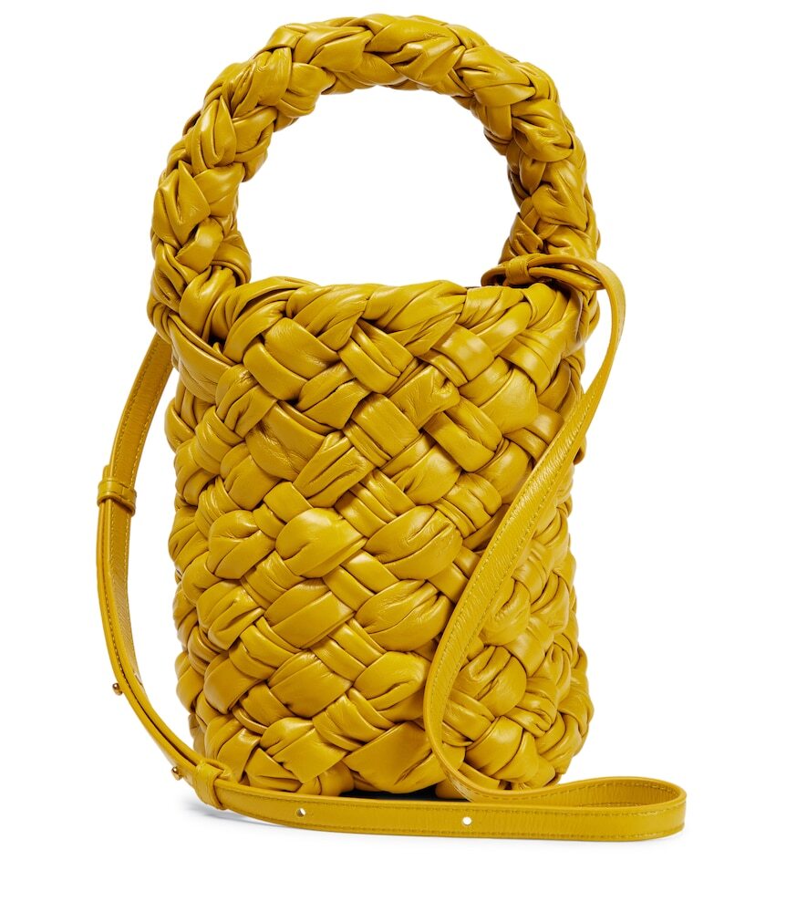 Bottega Veneta Kalimero Mini leather bucket bag in yellow