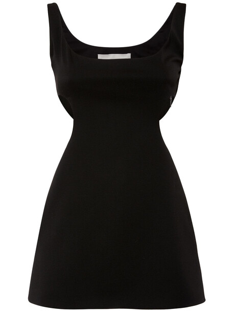 VALENTINO Wool Crêpe Mini Dress W/ Cutouts in black