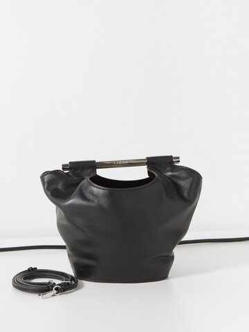 staud - mar mini leather bucket bag - womens - black