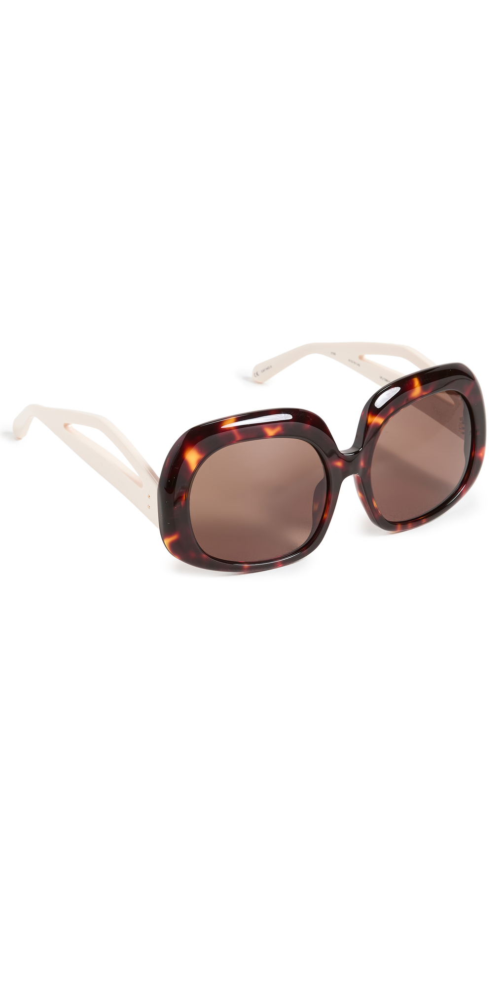 Linda Farrow Luxe Lea Sunglasses in brown / gold