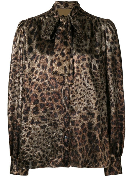 Dolce & Gabbana leopard print blouse in black