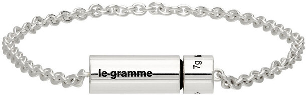 Le Gramme Silver Polished 'Le 7 Grammes' Chain Cable Bracelet