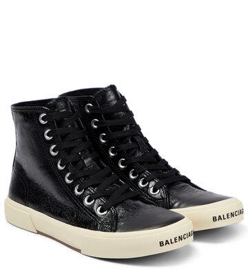 Balenciaga Paris high-top leather sneakers in black