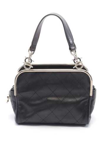chanel pre-owned 2005-2006 cc diamond-quilted handbag - black