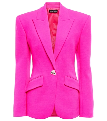 david koma embellished virgin wool blazer in pink