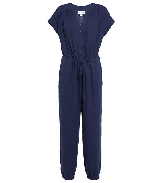 Velvet Elana cotton jumpsuit in blue