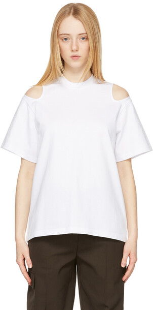 Victoria Beckham White Cut-Out Detail T-Shirt