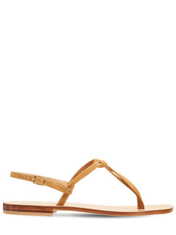 CAPRI POSITANO 10mm Alba Suede Thong Sandals in tan