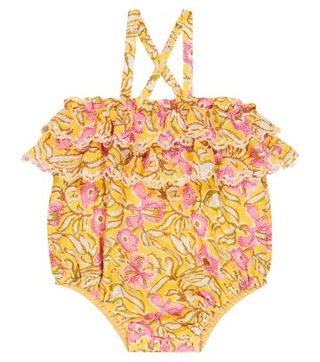 Louise Misha Baby Kumal floral cotton romper in yellow