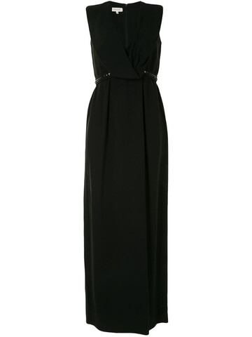 Delpozo V-neck long dress in black