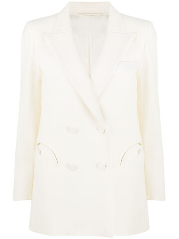 Blazé Milano double-breasted silk blazer in white