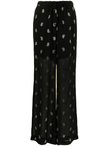 mame kurogouchi paisley jacquard straight trousers - black