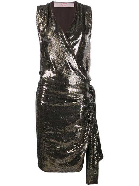 LANVIN Pre-Owned 2004's sequin envelope dress in brown