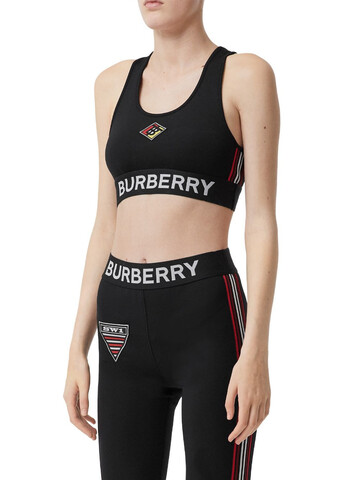 BURBERRY Jersey Sport Bra W/patches in black