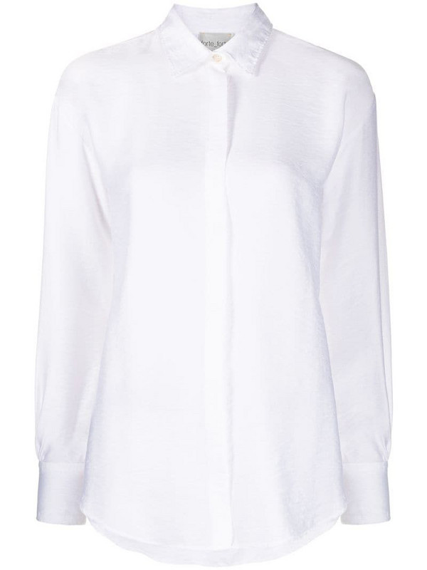 Forte Forte long-sleeved draped shirt in white