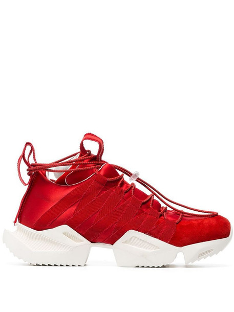 UNRAVEL PROJECT drawstring fastened chunky sneakers in red