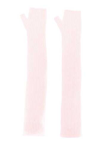 barrie long knit fingerless gloves - pink
