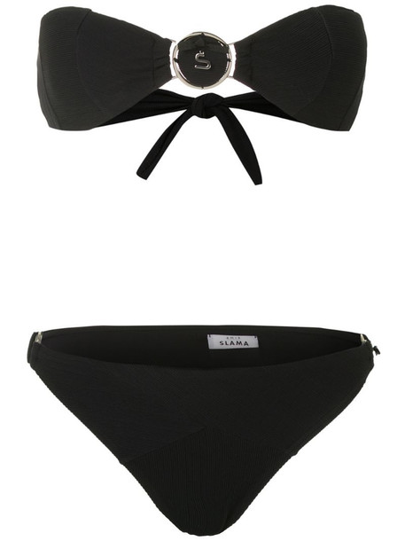 Amir Slama strapless buckled bikini set in black