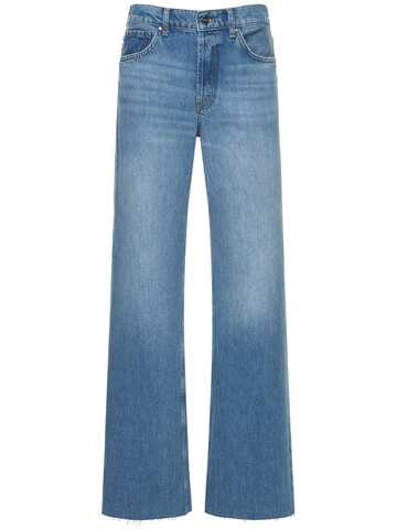 anine bing hugh high rise straight jeans in blue