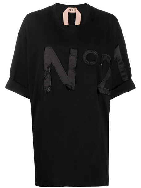 Nº21 oversized logo T-shirt in black