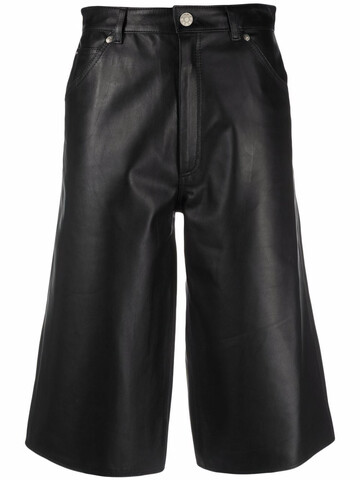 manokhi high-waist leather culottes - black
