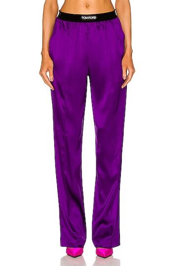 tom ford satin pant in purple
