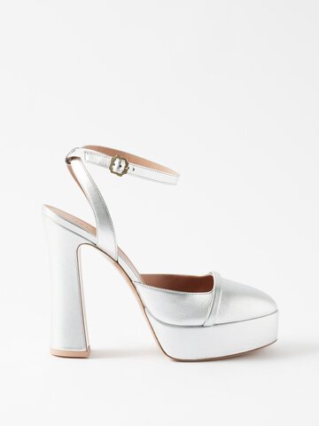 malone souliers - mora 125 leather platform sandals - womens - silver
