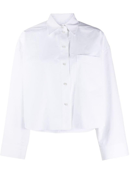 Valentino cropped boxy-fit buttoned shirt in white