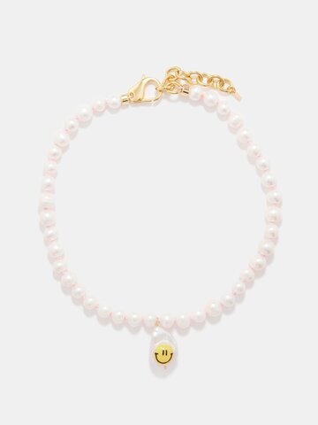 joolz by martha calvo - smile pearl & 14kt gold-plated necklace - womens - pearl