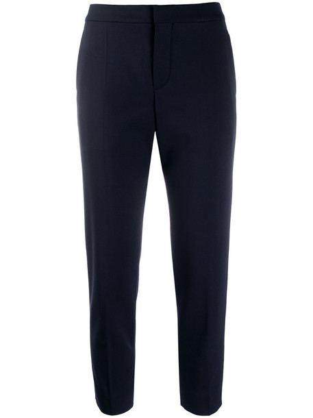 Chloé cropped straight-leg trousers in blue