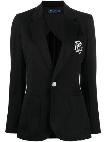 Polo Ralph Lauren embroidered logo single-breasted blazer in black