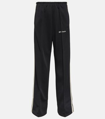 palm angels striped low-rise wide-leg track pants in black
