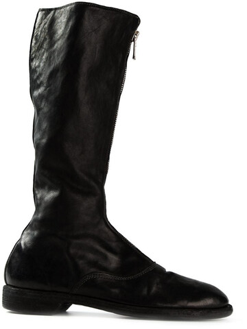 Guidi front zip boots in black