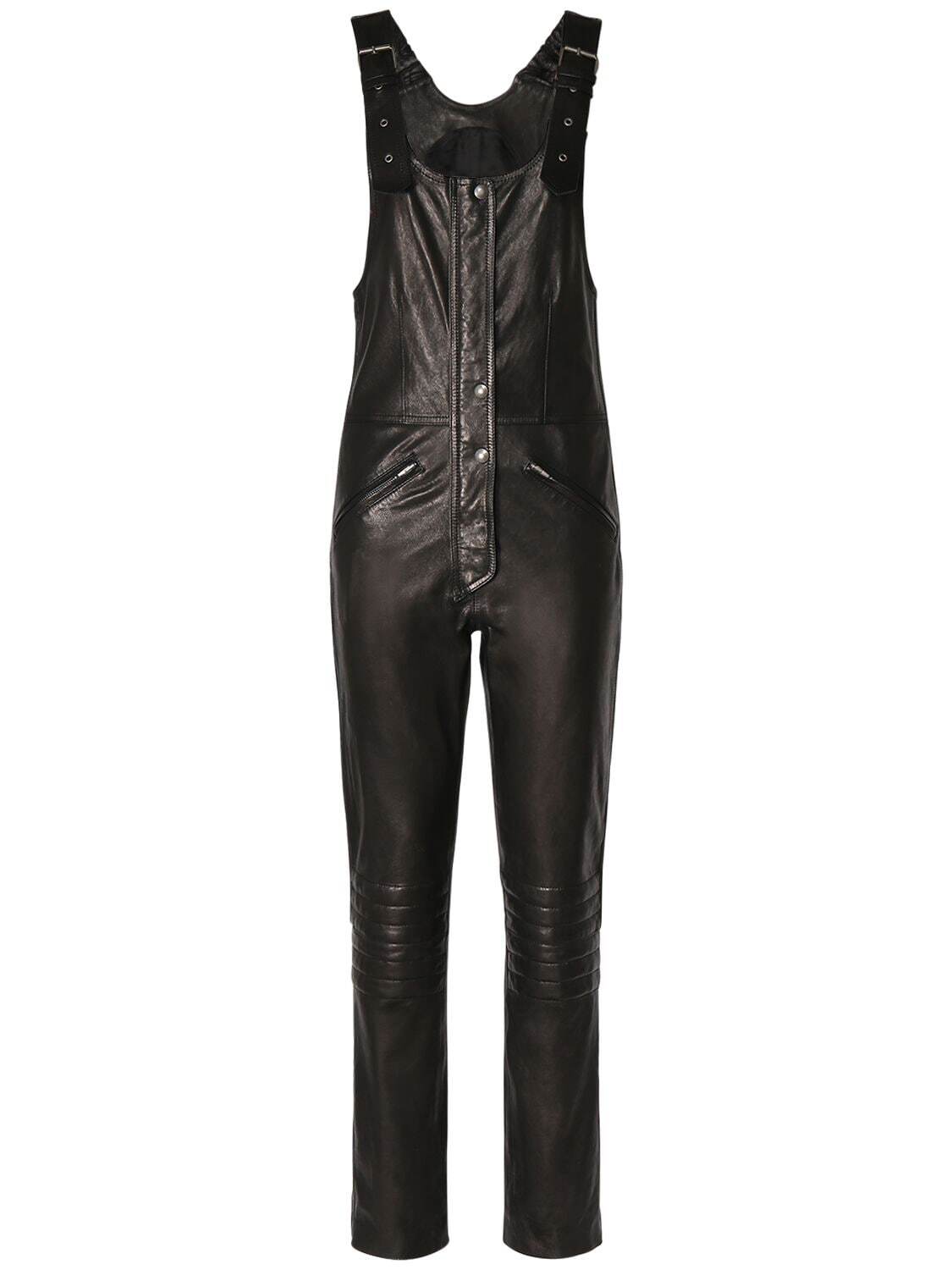 ISABEL MARANT Apolina Lamb Leather Jumpsuit in black