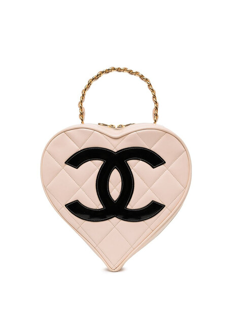 Chanel Pre-Owned 1995 diamond-quilted CC heart handbag - Pink