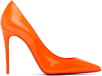 christian louboutin orange kate 100 heels