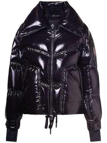 moncler grenoble cluses nylon laquè down bomber jacket in black