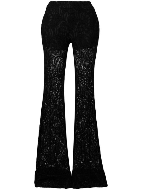 Stella McCartney Floral Lace Boot Cut trousers in black