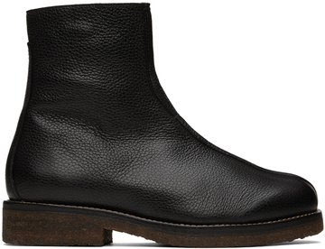 lemaire black leather chelsea boots
