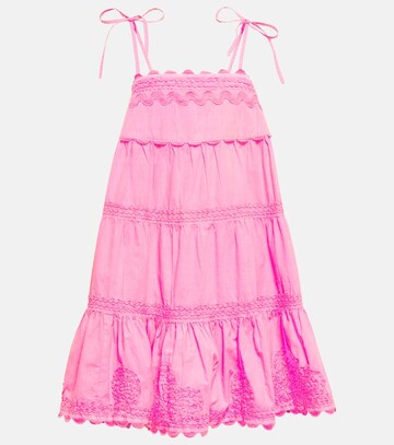 juliet dunn embroidered cotton minidress in pink