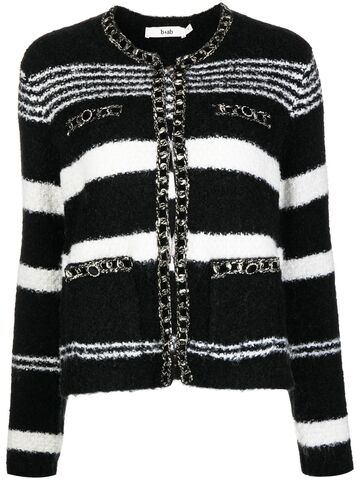 b+ab b+ab striped tweed cardigan - Black