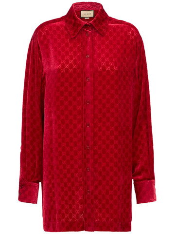 GUCCI Velvet Classic Shirt in red